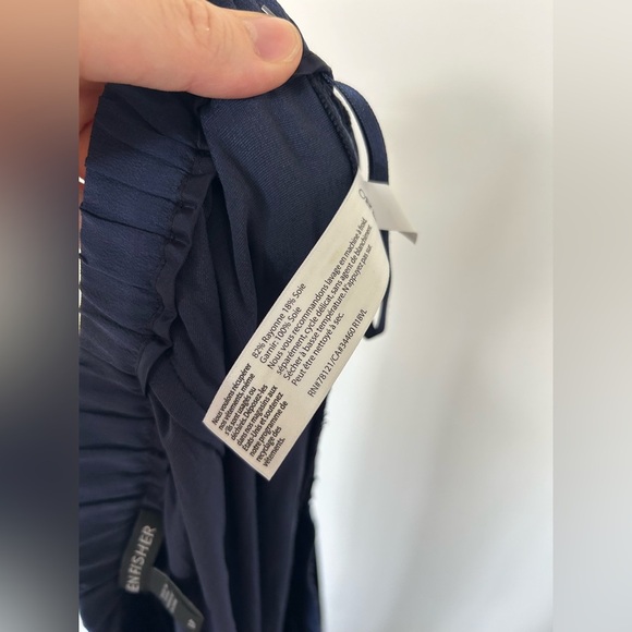 Eileen Fisher Velvet Navy Blue Pull On Pants Tapered Leg Size Small - Picture 9 of 9